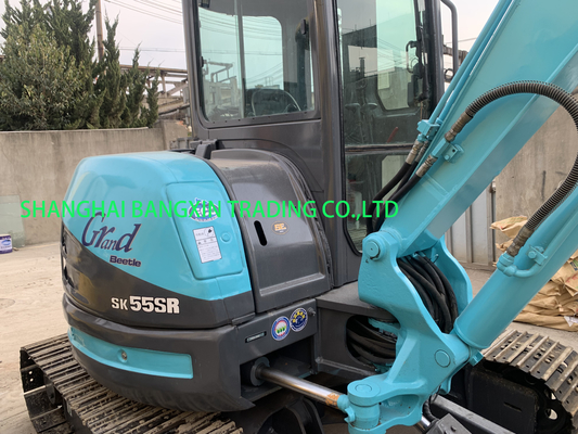 good condition Kobelco SK55SR mini excavator strong power and hydraulic stability