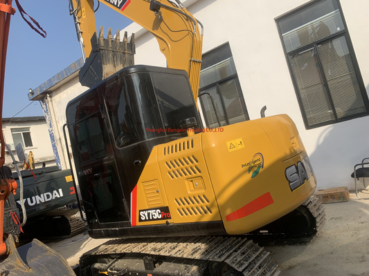 Global Used Sany SY75 Crawler Excavator with Original Hydraulic Valve